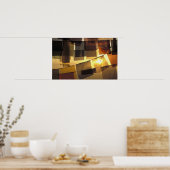 仏教の祈りの言葉の夕暮れ ポスター (キッチン)