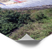 仏教の祈りの言葉旗と橋 – ブータン ポスター (角)