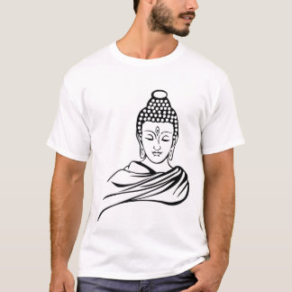 仏教の線画 ブッダの姿 仏陀 スケッチ Tシャツ