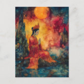 仏教の観音菩薩 レインボー サルエル・アブストラクト ポストカード (正面)