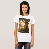 仏教アート 宗教Tシャツ - 平和な自然の瞑想 Tシャツ (正面フル)