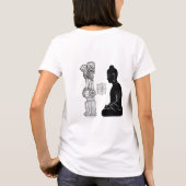 仏教アート 宗教Tシャツ - 平和な自然の瞑想 Tシャツ (裏面)