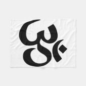 仏教オーム記号 フリースブランケット (正面(横))