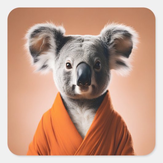 仏教コアラ スクエアシール (正面)