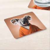 仏教コアラ スクエアペーパーコースター (アングル)