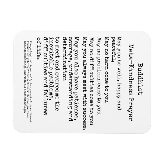 仏教メタカインドネス祈りの言葉 マグネット (横)