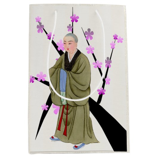 仏教モンク抱き枕 ミディアムペーパーバッグ (正面)