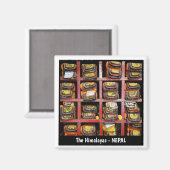 仏教図書館、チベット語文字書 – ネパール マグネット (正面/裏面)