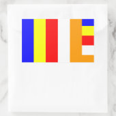 仏教国旗のシール 長方形シール (バッグ)