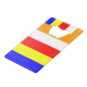 仏教国旗 クレジットカード栓抜き (正面アングル)