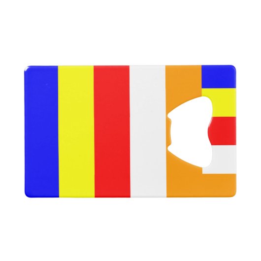 仏教国旗 クレジットカード栓抜き (正面(横))