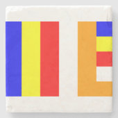 仏教国旗 ストーンコースター (正面)