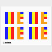 仏教国旗 長方形シール (シート)