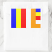 仏教国旗 長方形シール (バッグ)