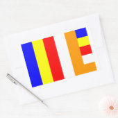 仏教国旗 長方形シール (封筒)