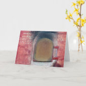 仏教寺院のドアの挨拶状 カード (黄色い花)