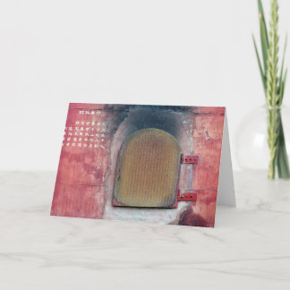 仏教寺院のドアの挨拶状 カード