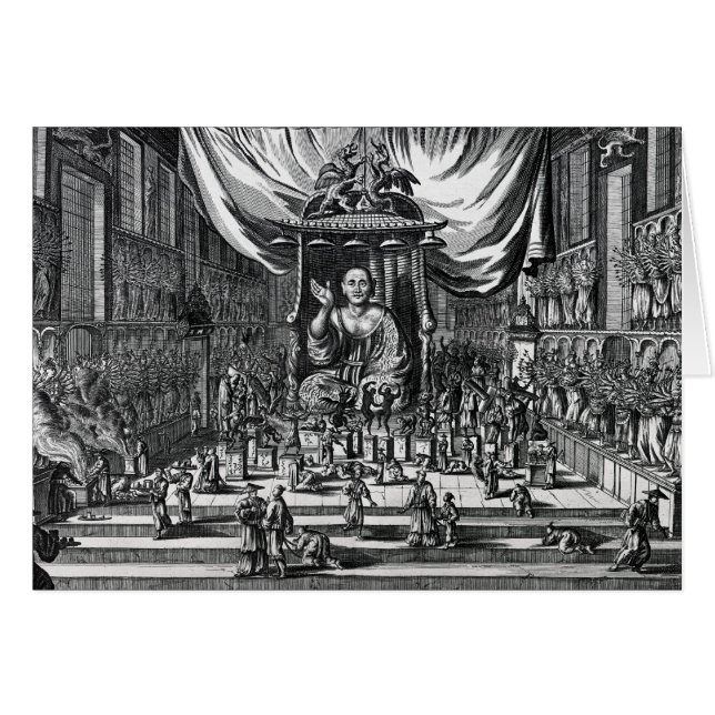 仏教寺院、イラストレーション (正面横)