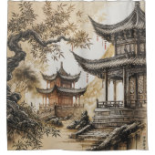 仏教寺院 シャワーカーテン (正面)