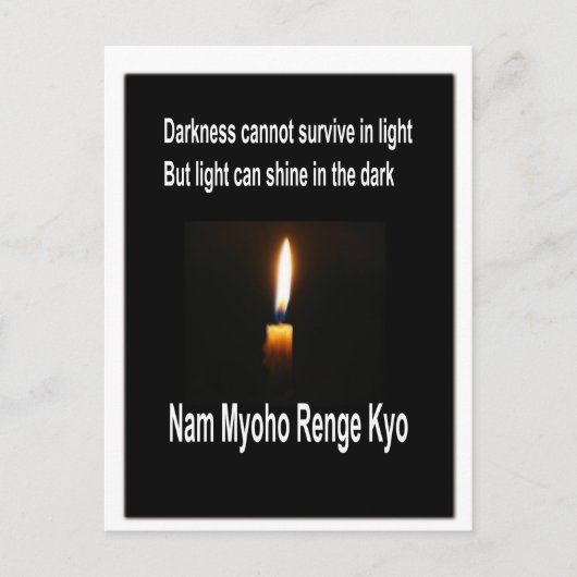仏教徒のメッセージ付き感動的はがき ポストカード (正面)