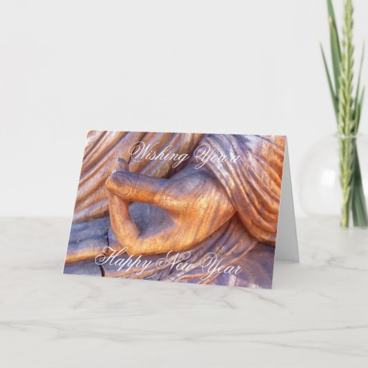 仏教手のmudraの新年 シーズンカード (正面)