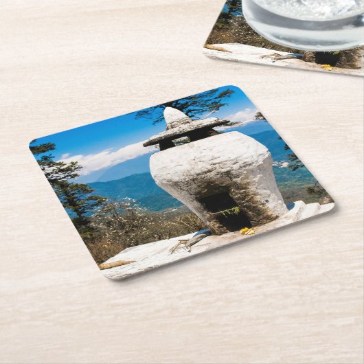 仏教礼拝所 スクエアペーパーコースター (アングル)