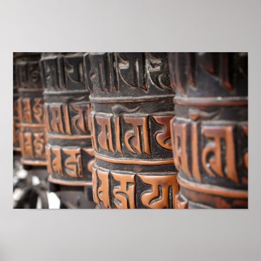 仏教祈りの言葉ホイールのポスター ポスター (正面)