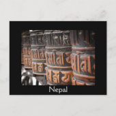 仏教祈りの言葉車輪黒文字はがき ポストカード (正面)