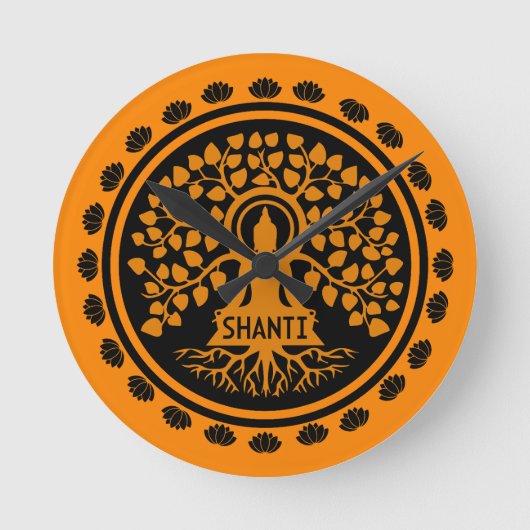 仏教美術のSidhartha Gautama ラウンド壁時計 (正面)