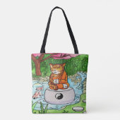 仏教虎猫瞑想猫 トートバッグ (裏面)