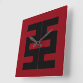 仏教: 両刃の斧 スクエア壁時計 (傾斜)