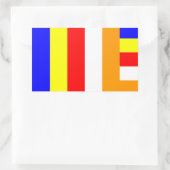 仏教 – 仏教国旗 長方形シール (バッグ)