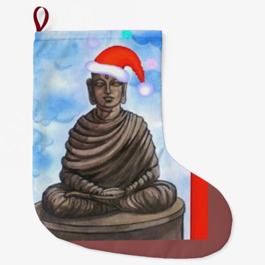 仏教-仏-メリークリスマス ラージクリスマスストッキング (正面)