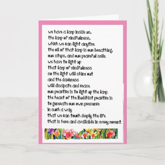 仏教「我々の中にランプがある+ H2Ocolor サンキューカード (正面)