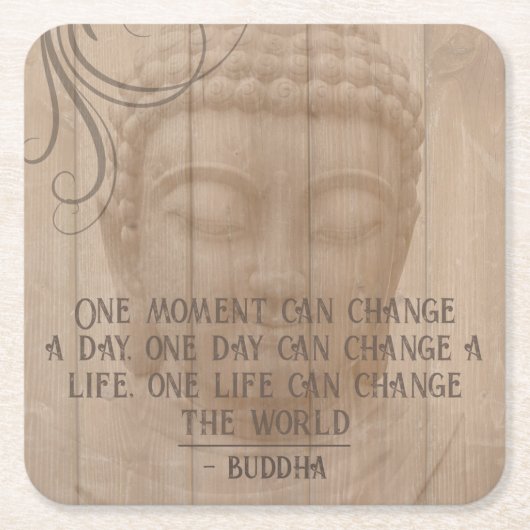 仏智慧の智慧の智慧の諺 スクエアペーパーコースター (正面)