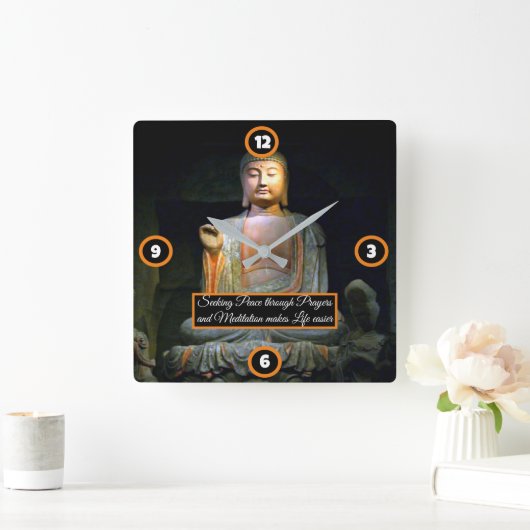 仏智慧 スクエア壁時計 (ホーム)