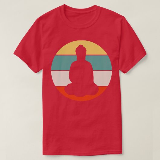 仏法瞑想レトロ Tシャツ (デザイン正面)