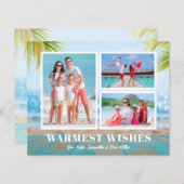 仏熱帯ビーチクリスマスフォトカード (正面/裏面)