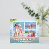 仏熱帯ビーチクリスマスフォトカード (スタンド正面)