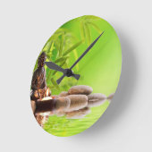 仏禅静穏の庭 ラウンド壁時計 (傾斜)