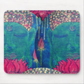 仏蓮の緑の瞑想仏教マウスパッド マウスパッド (正面)