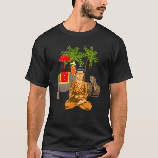 仏象ヨガ瞑想バッド Tシャツ (正面)