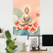 仏道禅の心地平安 ポスター (ホームオフィス)