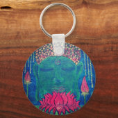 仏陀の瞑想蓮の花スピリチュアル禅 キーホルダー (正面)