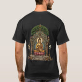 仏陀アート宗教Tシャツ - 平和な瞑想 Tシャツ (裏面)