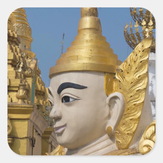 仏陀像のプロフィール スクエアシール (正面)