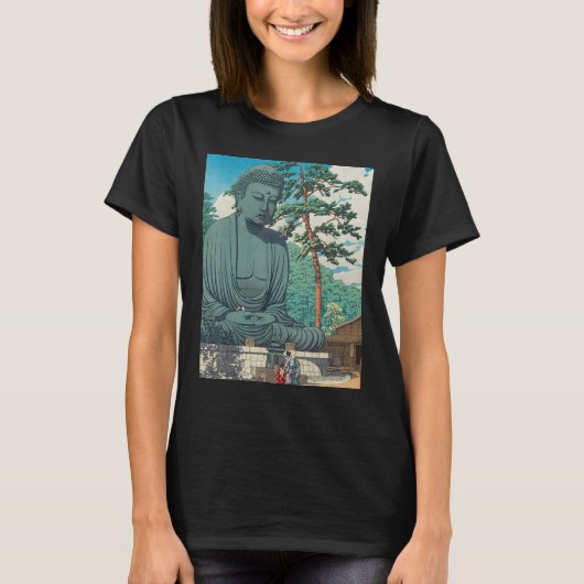 仏陀大仏像仏教禅定 Tシャツ (正面)