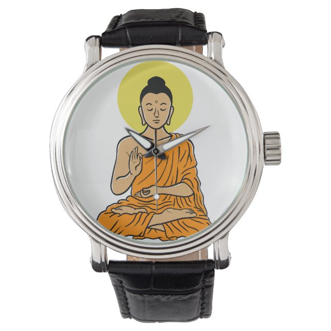 仏陀 カートゥーン Buddhism.net 腕時計 (正面)
