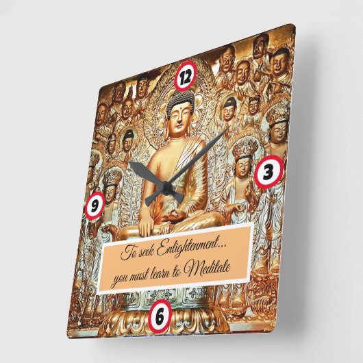 仏陀 スクエア壁時計 (傾斜)