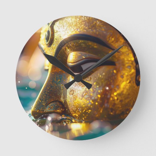仏陀 - 禅仏教 ラウンド壁時計 (正面)